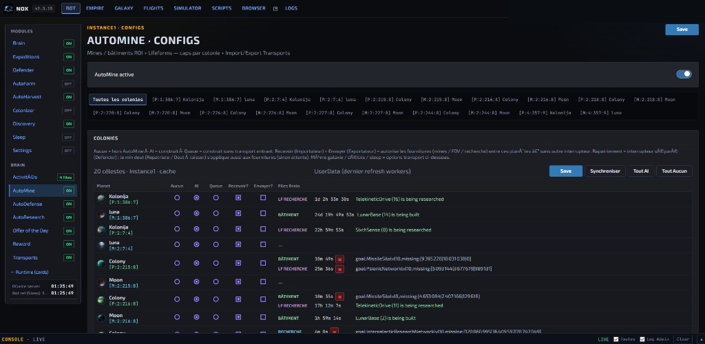 AutoMine configs Nox-bot