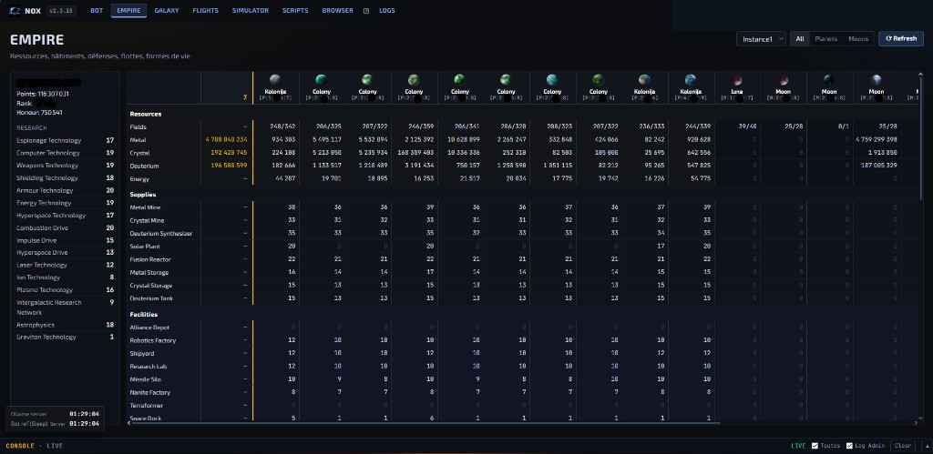Vue Empire Nox-bot